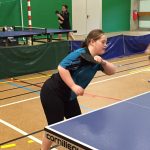 CAMILLE FRISON vice-championne du monde tennis de table Handi Camille en pleine partie